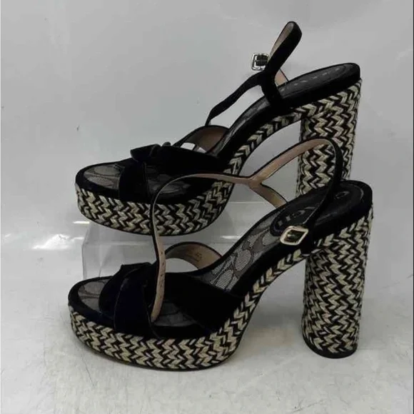 Coach Black and Cream Platform Heels - Picture 1 of 6